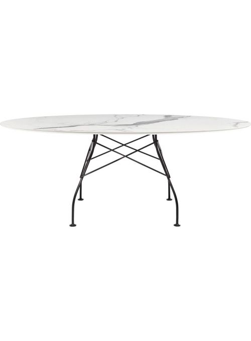 TABLE GLOSSY MARBLE BLANC