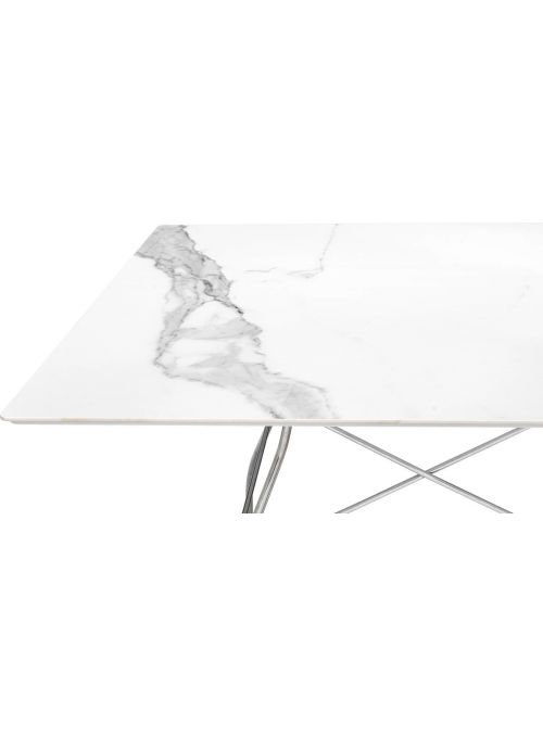 TABLE GLOSSY MARBLE BLANC...